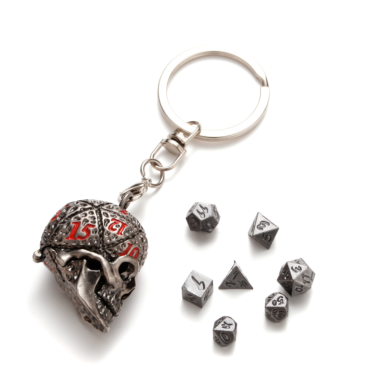 Μεταλλική κλειδοθήκη με ζάρι D20, κράμα χαλκού-ψευδαργύρου, στρογγυλεμένες γωνίες