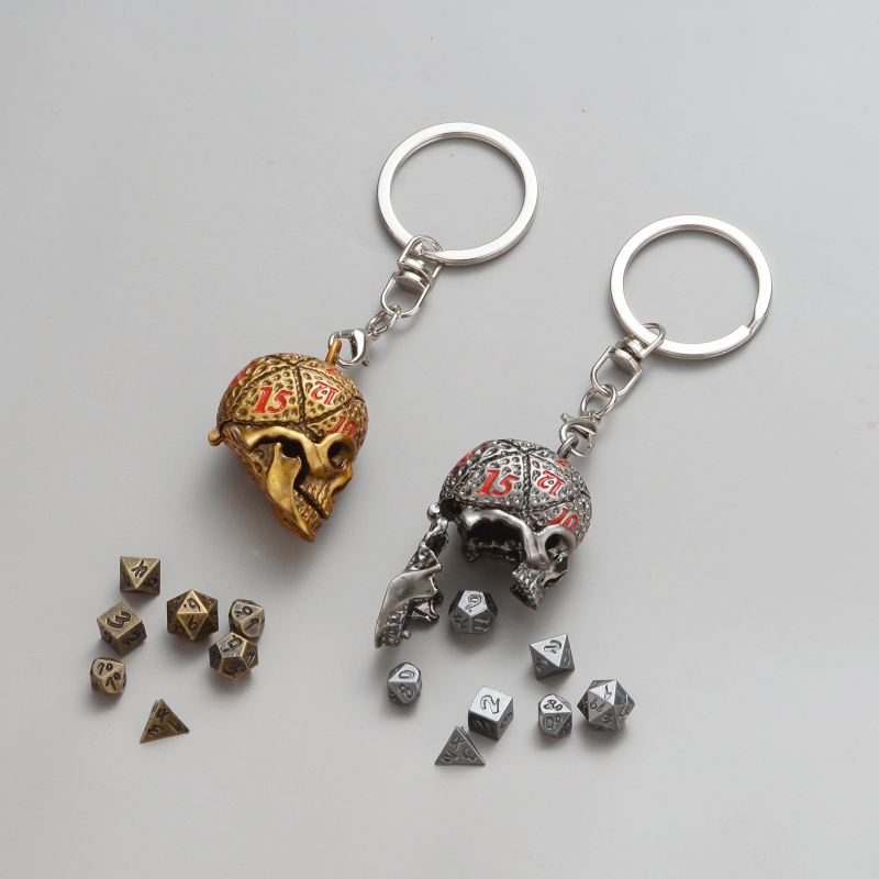 Μεταλλική κλειδοθήκη με ζάρι D20, κράμα χαλκού-ψευδαργύρου, στρογγυλεμένες γωνίες