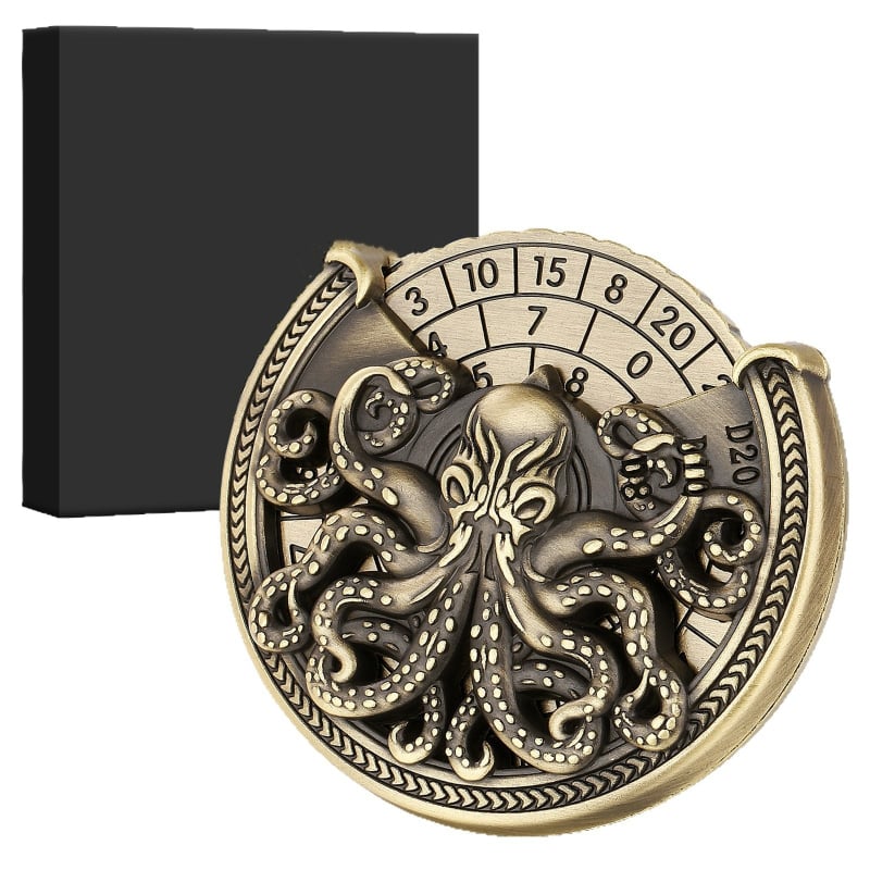 Ζάρια - 7-σε-1 φιδετ-spinner ρουλέτα, DND/COC χταπόδι, μεταλλικά ζάρια με πολλές όψεις