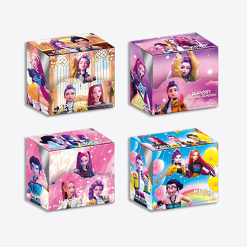 2D virtuális idolokkal rendelkező asztali játék kártyák – papír, színes dobozos csomagolás, érzelmi és vizuális fejlesztés, interaktív játék, az érdeklődés felkeltése; 7–14 éveseknek