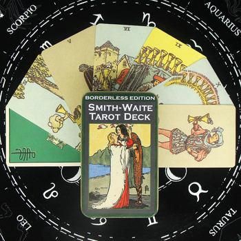 Smith-Waite Tarot kártya társasjáték - bevont papír, színes doboz csomagolás, szórakozás, szellemi fejlesztés