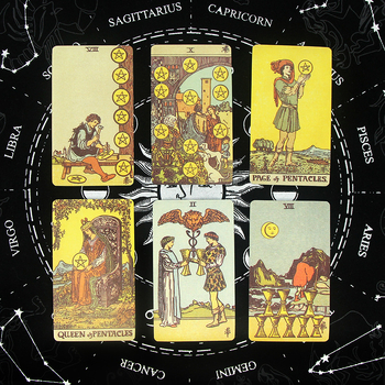 Smith-Waite Tarot kártya társasjáték - bevont papír, színes doboz csomagolás, szórakozás, szellemi fejlesztés