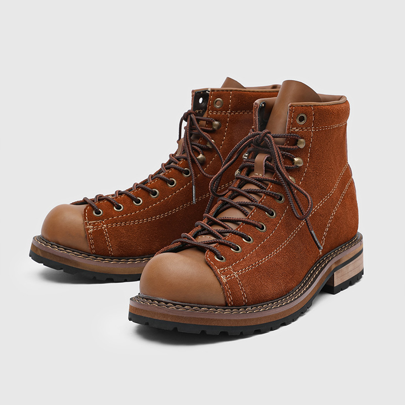 Αντρικά μποτάκια Martin, μεσαίου ύψους, άνω μέρος από split δέρμα, λαστιχένια σόλα, αντιολισθητικά