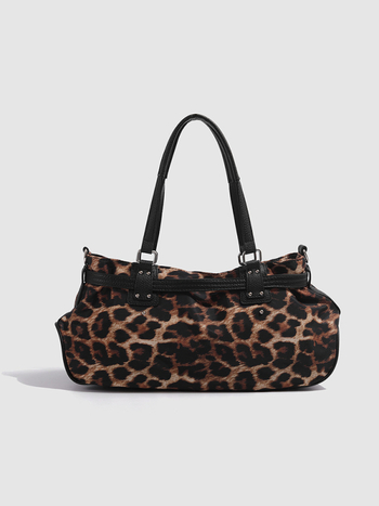 Чанта за рамо в стил мотоциклет, уличен тренд, полиестер, вътрешен джоб, цип, хоризонтално квадратно оформление, една презрамка