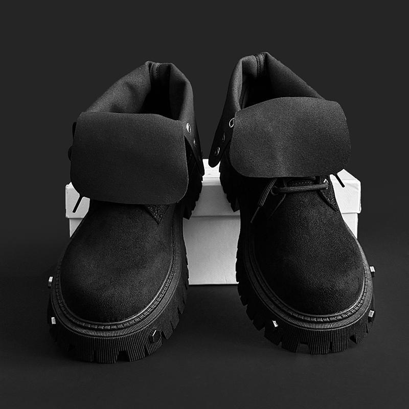 Motorratta jalanõud metallnitsidega, kõrge varrega, meeste talveks, nööriga kinnitatav, ümmarguse varbaotsaga, Phylon talla