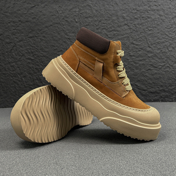 Ανδρικά μποτάκια Μάρτιν, χειμερινά, με PU επάνω μέρος, σόλα από καουουκ, στρογγυλή μύτη, επένδυση από δίχτυ, χαμηλή φτέρνα 1–3 cm