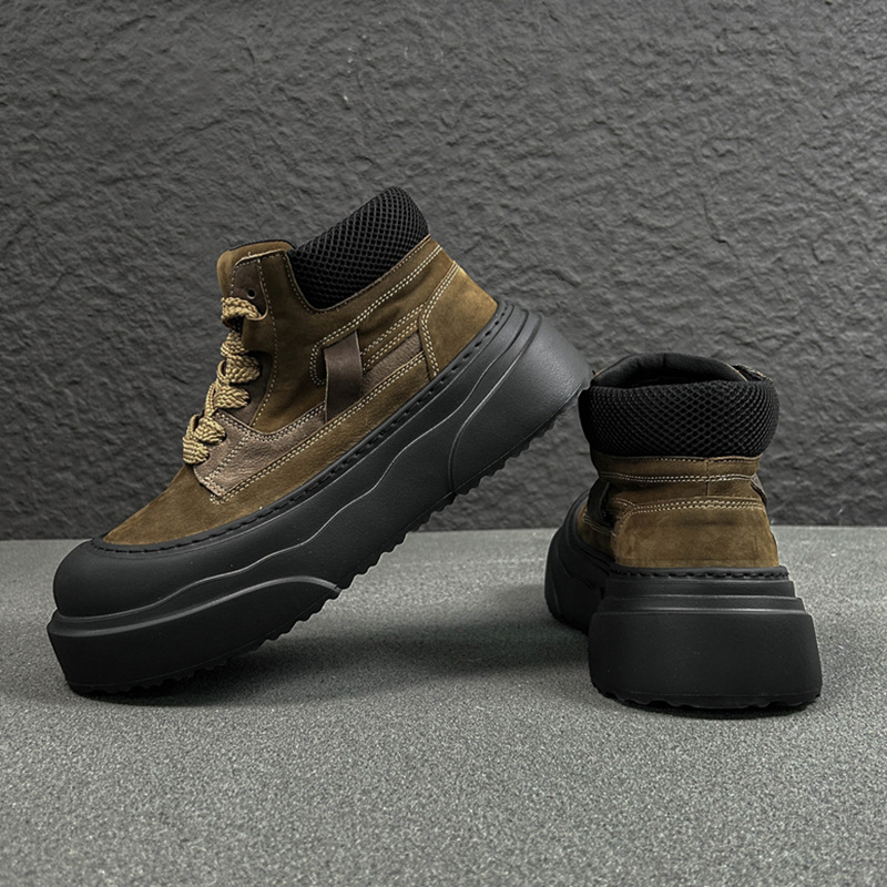 Ανδρικά μποτάκια Μάρτιν, χειμερινά, με PU επάνω μέρος, σόλα από καουουκ, στρογγυλή μύτη, επένδυση από δίχτυ, χαμηλή φτέρνα 1–3 cm