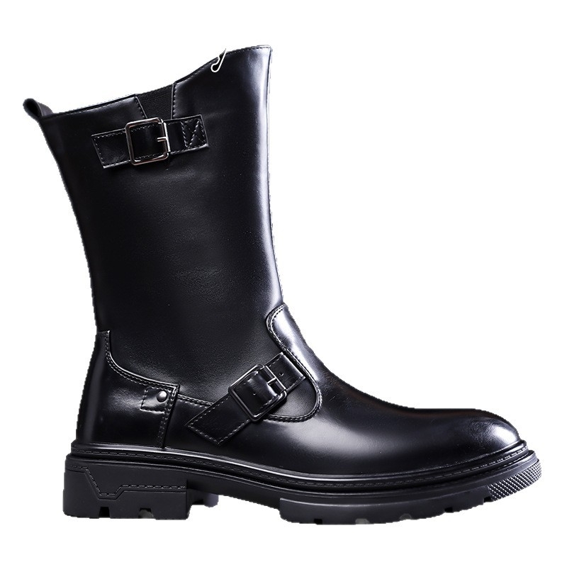 Ανδρικά μποτάκια Martin, PU επάνω μέρος, PU πάτος, καουτσούκ σόλα, μεσαίου ύψους shaft, στρογγυλή μύτη