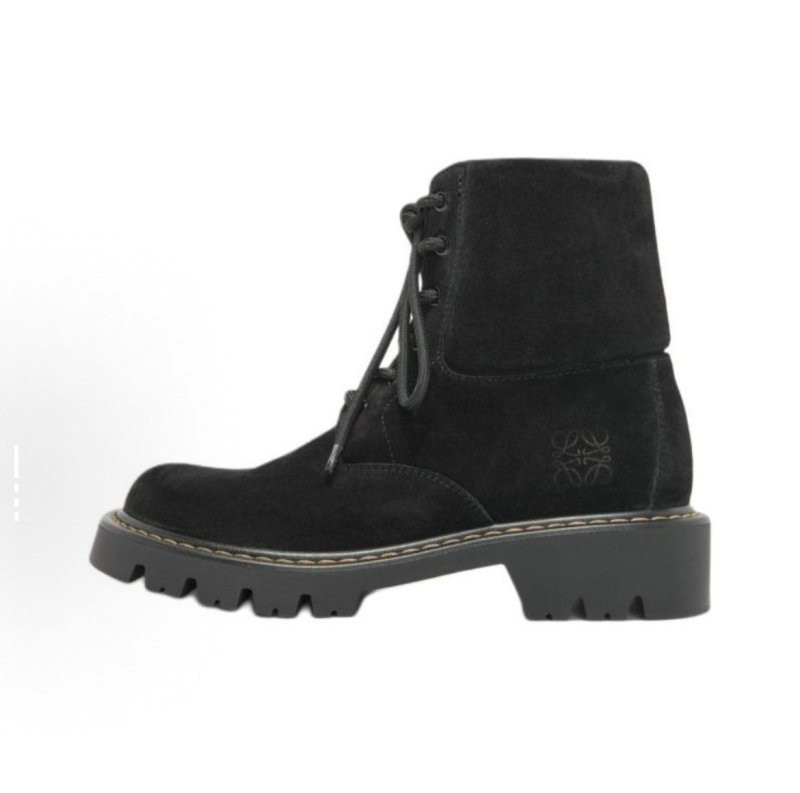 Γυναικεία μποτάκια Martin - Άνω μέρος από γνήσιο δέρμα, Σόλα από καουτσούκ, Τετράγωνος τακούνι 3-5 cm, Μπροστινό δέσιμο με κορδόνια