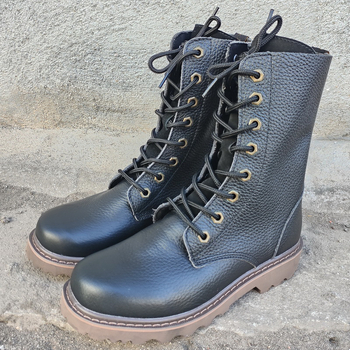 Ανδρικά μποτάκια από γνήσιο δέρμα βοδινού, με καουτσούκ σόλα, στρογγυλή μύτη, αναπνέοντα και αδιάβροχα