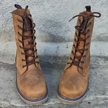 Ανδρικά μποτάκια από γνήσιο δέρμα βοδινού, με καουτσούκ σόλα, στρογγυλή μύτη, αναπνέοντα και αδιάβροχα