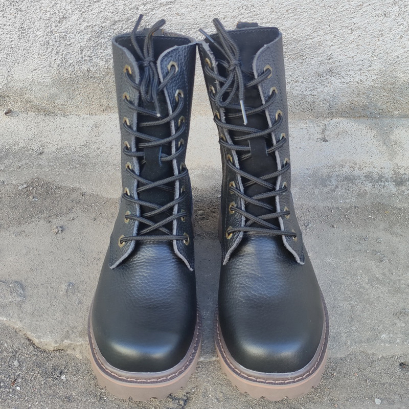 Ανδρικά μποτάκια από γνήσιο δέρμα βοδινού, με καουτσούκ σόλα, στρογγυλή μύτη, αναπνέοντα και αδιάβροχα