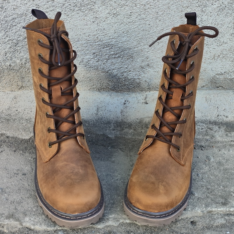 Ανδρικά μποτάκια από γνήσιο δέρμα βοδινού, με καουτσούκ σόλα, στρογγυλή μύτη, αναπνέοντα και αδιάβροχα