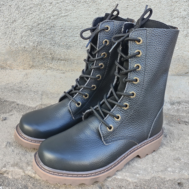 Ανδρικά μποτάκια από γνήσιο δέρμα βοδινού, με καουτσούκ σόλα, στρογγυλή μύτη, αναπνέοντα και αδιάβροχα