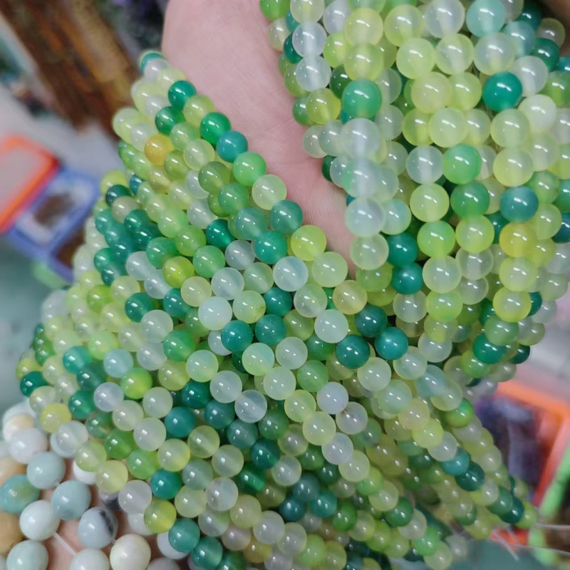 DIY dodaci za nakit - kuglice od sintetičkog kristala, okruglog oblika, s perlatnim završnim slojem, svijetli luksuzni stil