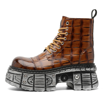 Μαρτίν μποτάκια με παχιά σόλα για αύξηση ύψους, πλαϊνό φερμουάρ, σόλα από καουτσούκ, επάνω υλικό από σούπερ φίμπερ, μοντέλο 53125