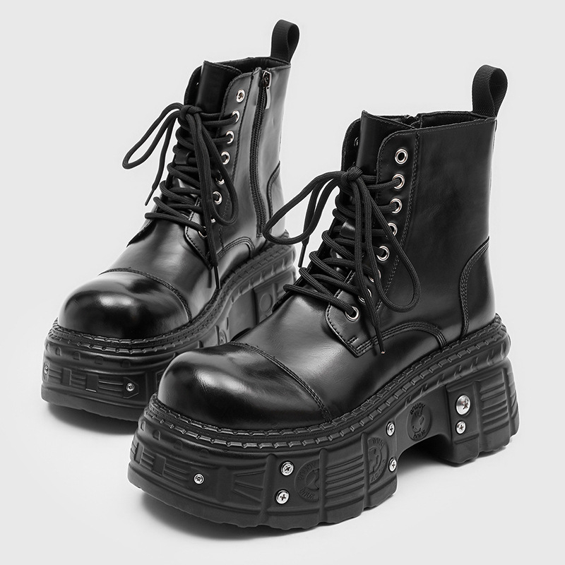 Vīriešu Martin zābaki – augšdaļa no mākslīgā PU, gumijas zole, apaļa pirksta, vidēja garuma kāja, mikrošķiedras odere