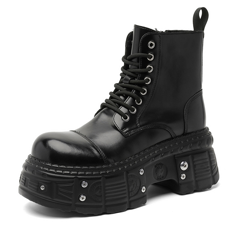 Vīriešu Martin zābaki – augšdaļa no mākslīgā PU, gumijas zole, apaļa pirksta, vidēja garuma kāja, mikrošķiedras odere