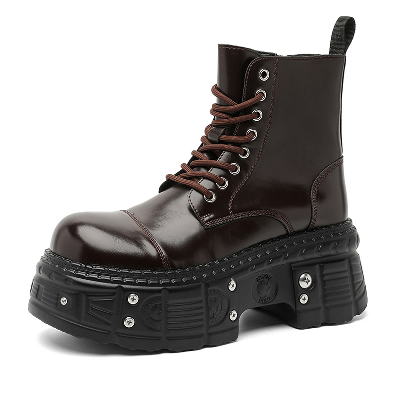 Vīriešu Martin zābaki – augšdaļa no mākslīgā PU, gumijas zole, apaļa pirksta, vidēja garuma kāja, mikrošķiedras odere