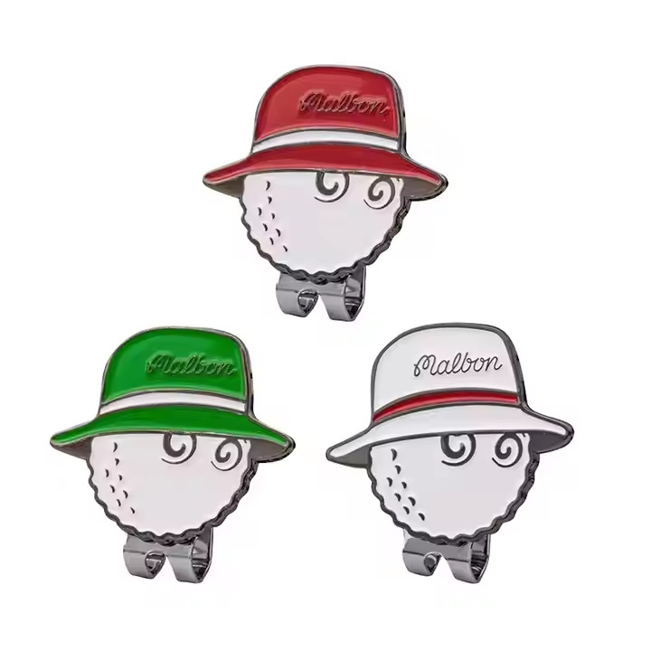 Golfa metāla cepures klips — bumbiņas pozīcijas marķieris, nerūsējošais tērauds, Far-reaching zīmols, golfa aksesuāri