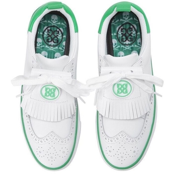 Sieviešu golfa kedas ar ādas augšdaļu, svītrainais raksts, EVA vidējā zole, gumijas zole, vidēja augšdaļa (pavasaris–rudens)