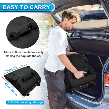 Golfa soma ar salokāmiem riteņiem, poliesters, ūdensizturīga, logotipa drukāšana un personalizācija, piemērota golfa nūjām