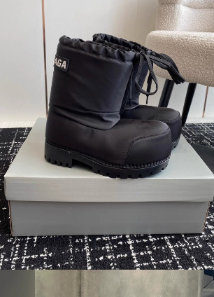 Зимни водоустойчиви високи снегоботи с гумена подметка, кръгла пръст, унисекс