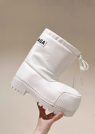 Зимни водоустойчиви високи снегоботи с гумена подметка, кръгла пръст, унисекс