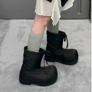 Зимни водоустойчиви високи снегоботи с гумена подметка, кръгла пръст, унисекс