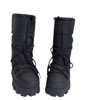 Magas szárú hócsizma tarpaulin felsőrész, habgumitalp, szőrme bélés, 5 cm vagy nagyobb sarok