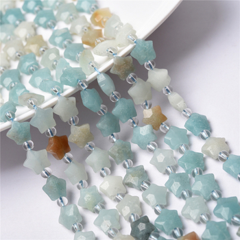 Karibi achát ötszögletű csillag formájú laza gyöngyök DIY ékszeralkatrészek – kézzel készített, félkész