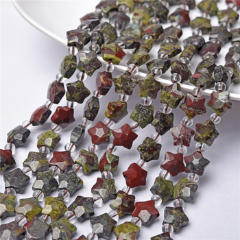 Karibi achát ötszögletű csillag formájú laza gyöngyök DIY ékszeralkatrészek – kézzel készített, félkész