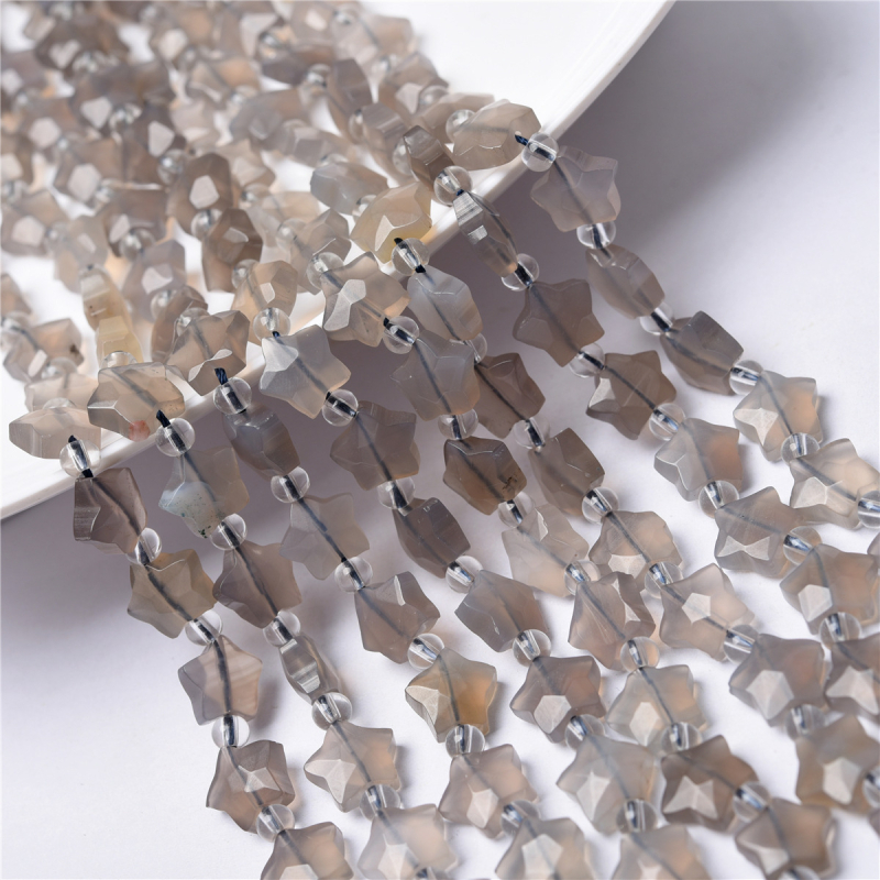 Karibi achát ötszögletű csillag formájú laza gyöngyök DIY ékszeralkatrészek – kézzel készített, félkész