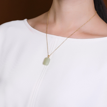 Colier din cupru cu finisaj electroplatat, design geometric, lanț în formă de O, pandantiv din cristal sintetic, stil retro (cupru; electroplatat; lanț O; cristal sintetic; stil retro)