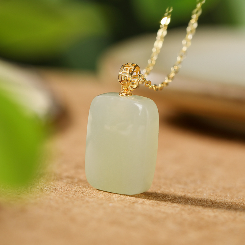 Colier din cupru cu finisaj electroplatat, design geometric, lanț în formă de O, pandantiv din cristal sintetic, stil retro (cupru; electroplatat; lanț O; cristal sintetic; stil retro)