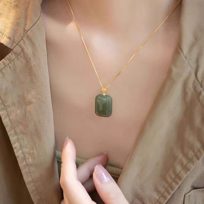 Colier din cupru cu finisaj electroplatat, design geometric, lanț în formă de O, pandantiv din cristal sintetic, stil retro (cupru; electroplatat; lanț O; cristal sintetic; stil retro)