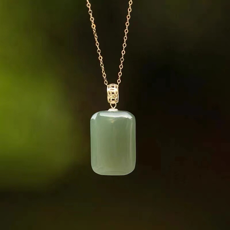 Colier din cupru cu finisaj electroplatat, design geometric, lanț în formă de O, pandantiv din cristal sintetic, stil retro (cupru; electroplatat; lanț O; cristal sintetic; stil retro)