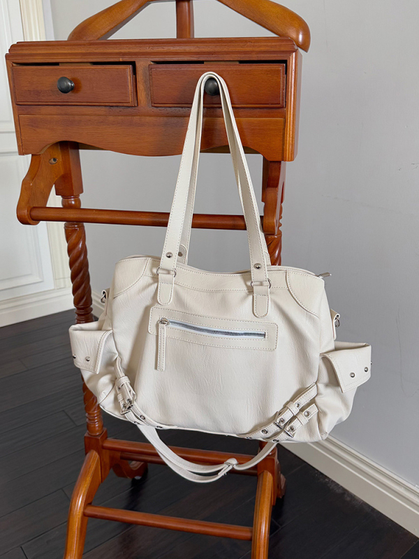 Naistele PU tote kott, retro-urban stiil, ühe õla rihm, ristkülikukujuline kuju, tõmblukk, mudel 9018.