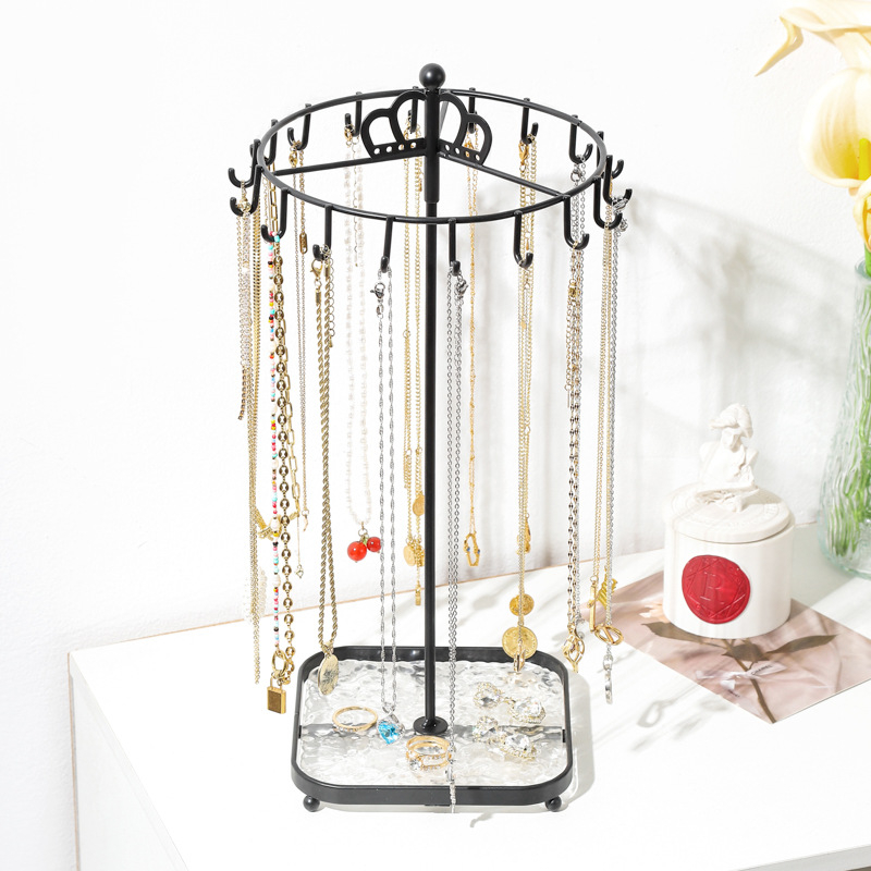 Vasból készült ékszerpolc asztali telepítéshez, 1 réteg, hálószobai ékszertárolás