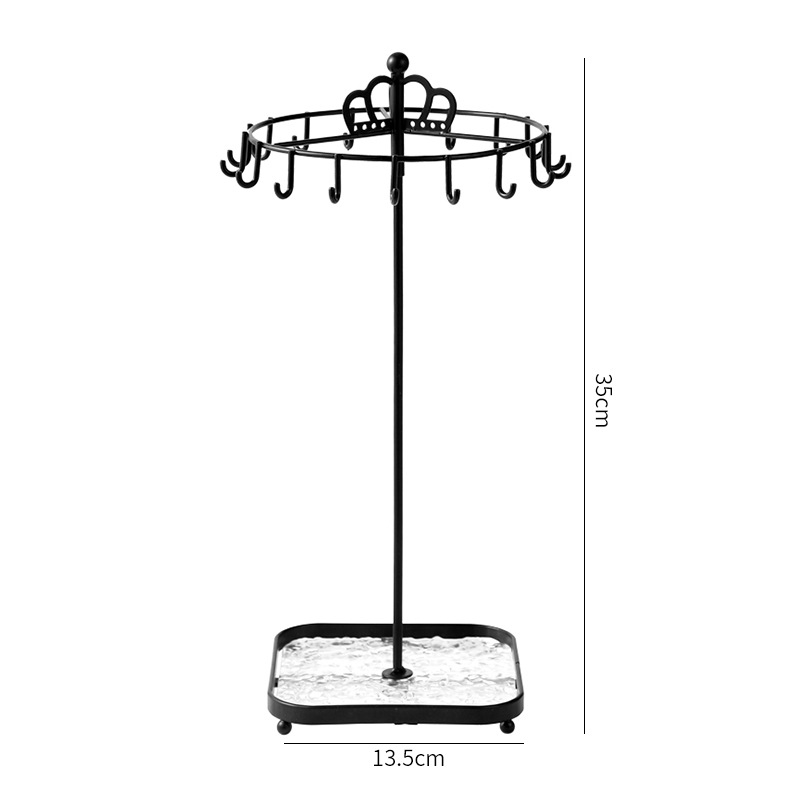 Vasból készült ékszerpolc asztali telepítéshez, 1 réteg, hálószobai ékszertárolás