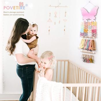 Raft de afișaj pentru accesorii de păr din sfoară de bumbac, stil nordic, cu un nivel, organizator pentru agrafe și elastice de păr