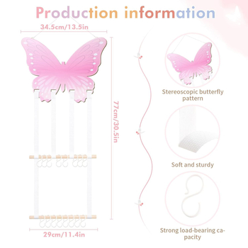 Raft de afișaj pentru accesorii de păr din sfoară de bumbac, stil nordic, cu un nivel, organizator pentru agrafe și elastice de păr