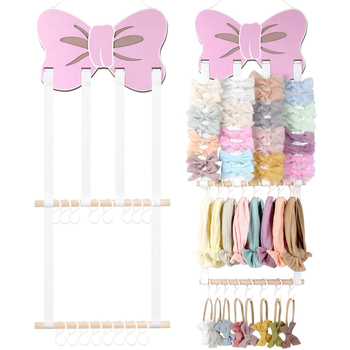 Raft de afișaj pentru accesorii de păr din sfoară de bumbac, stil nordic, cu un nivel, organizator pentru agrafe și elastice de păr