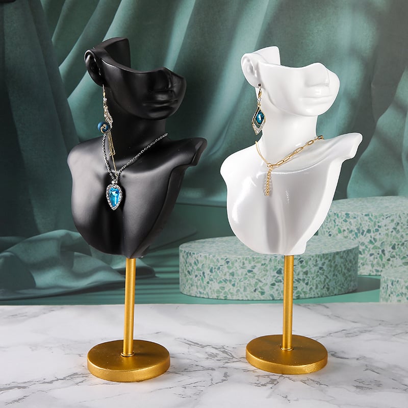 Suport de prezentare pentru bijuterii din rășină – portret, dintr-o singură piesă, stil Nordic, proces cu pulverizare plastic