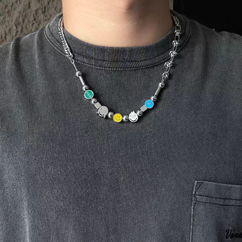 Unisex βραχιόλι από τιτάνιο ατσάλι, τεχνική σταγόνας λαδιού, σχήμα αστερισμού, κατά της κόπωσης