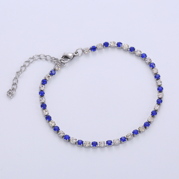 Βραχιόλι - Χιπ-χοπ στυλ, Unisex, Ατσάλι τιτάνιο, Διαμαντική επεξεργασία, Τεχνητές πέτρες επιχρυσωμένες