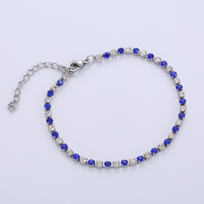 Βραχιόλι - Χιπ-χοπ στυλ, Unisex, Ατσάλι τιτάνιο, Διαμαντική επεξεργασία, Τεχνητές πέτρες επιχρυσωμένες