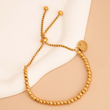 Σιδερένιο βραχιόλι με χάντρες σε αλυσίδα, γεωμετρικός σχεδιασμός, κοσμήματα για γυναίκες