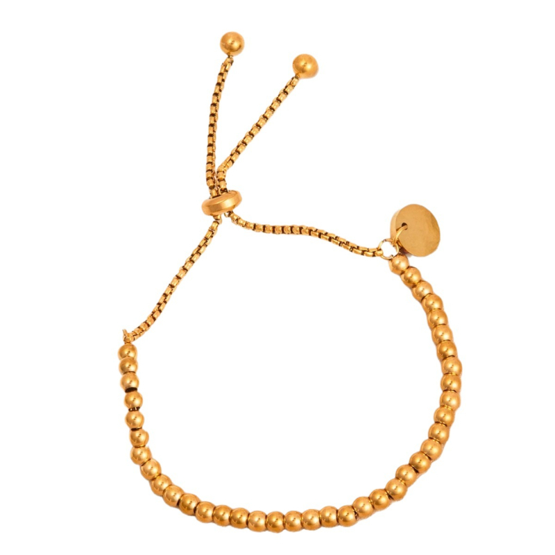 Σιδερένιο βραχιόλι με χάντρες σε αλυσίδα, γεωμετρικός σχεδιασμός, κοσμήματα για γυναίκες