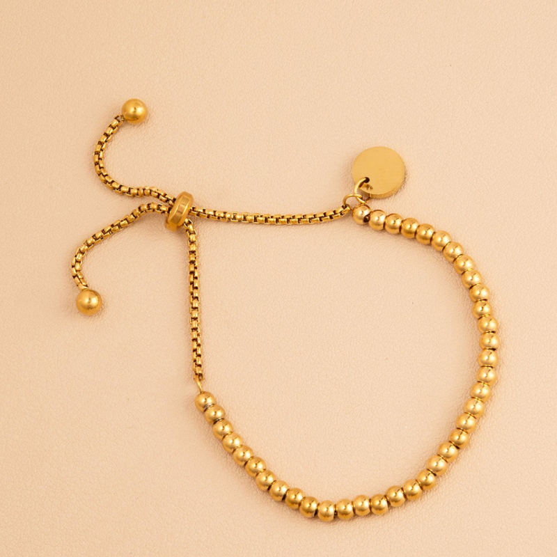 Σιδερένιο βραχιόλι με χάντρες σε αλυσίδα, γεωμετρικός σχεδιασμός, κοσμήματα για γυναίκες